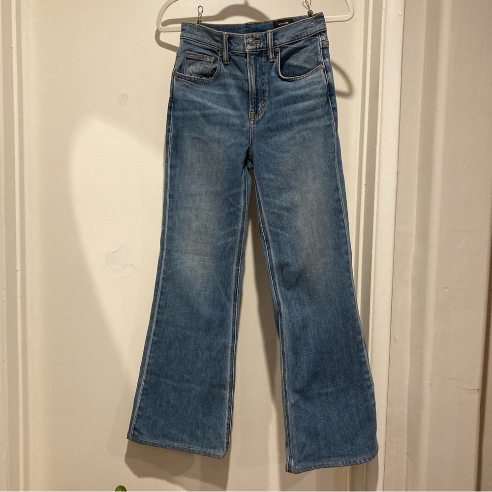 Vince Blue High-Rise Wide Leg Jeans - Picture 4 of 13